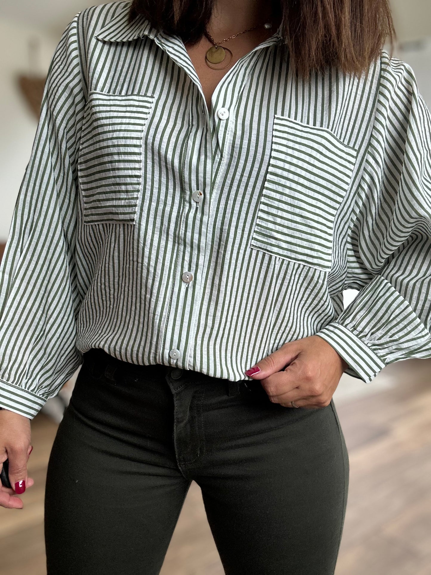 Chemise | Rayé vert