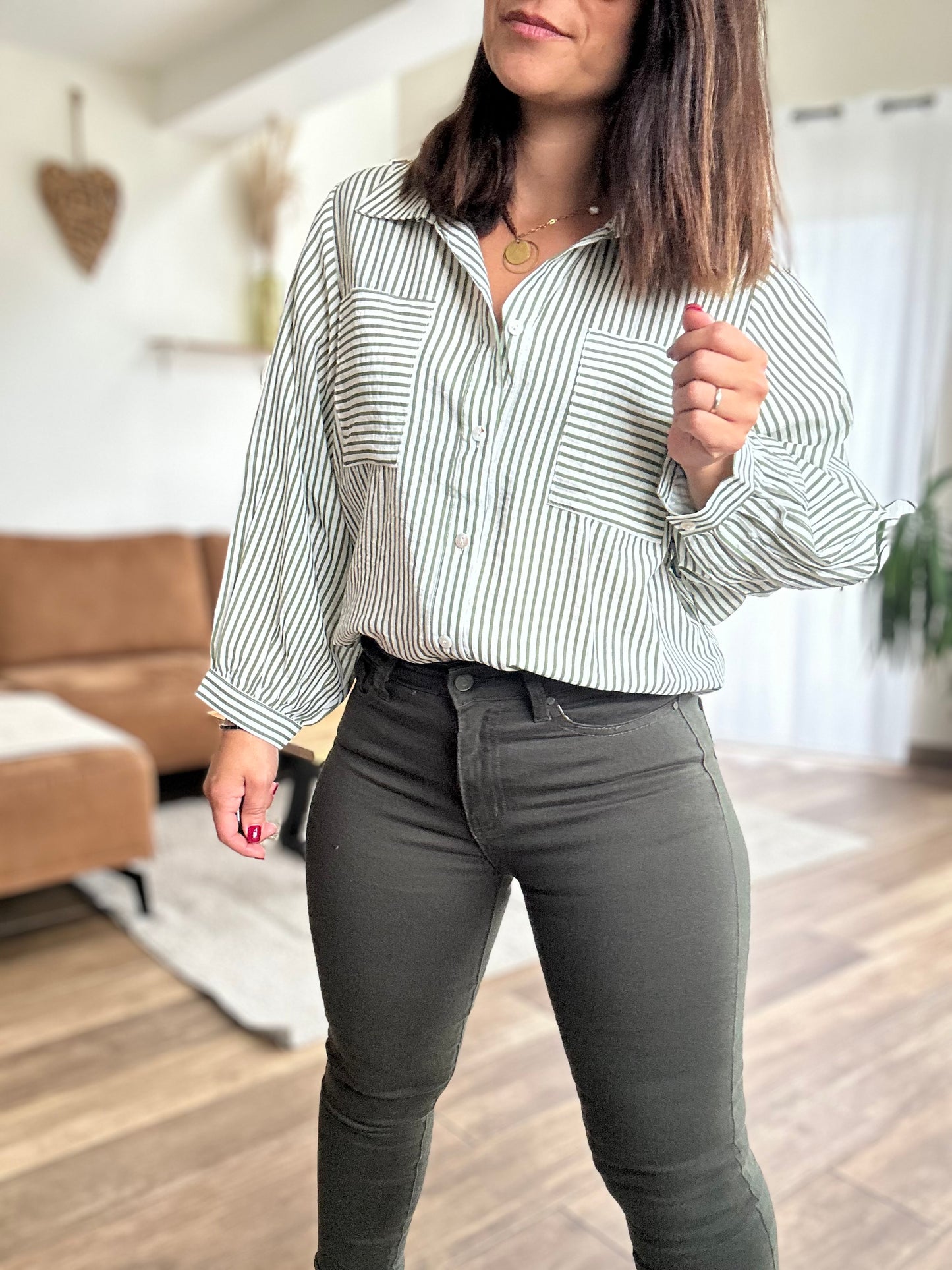 Chemise | Rayé vert