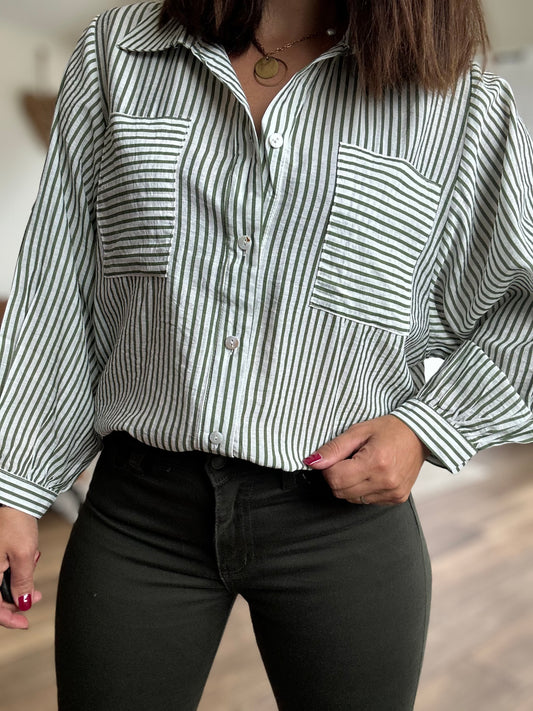 Chemise | Rayé vert