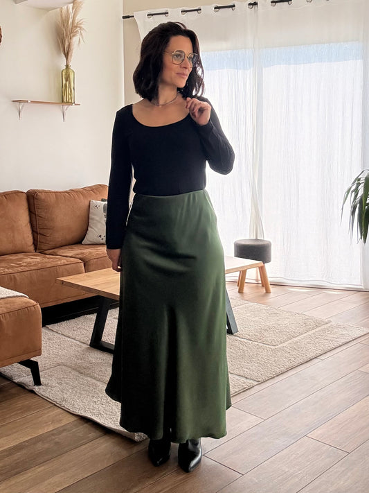 Jupe Satinée | Kaki